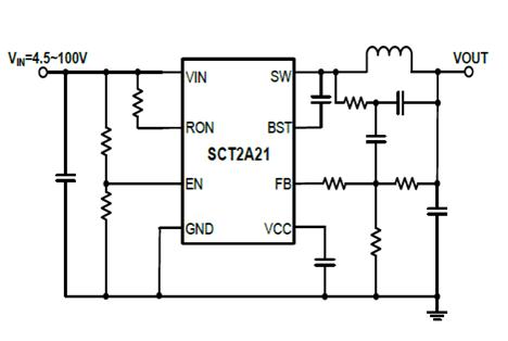 4.5V-100V Vin, 1A, 恒导通时间同步降压转换器